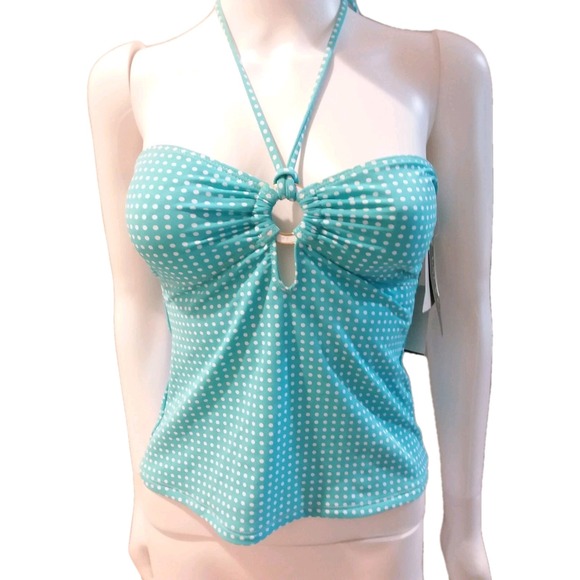 Ralph Lauren LRL Other - Ralph Lauren Separates Top Womens Size 6 Blue White Polka dots Swim Halter